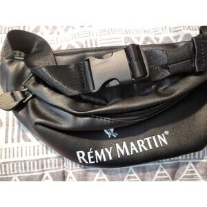 Remy Martin Black Fanny Pack Faux Leather Adjustable With Zipper Closer